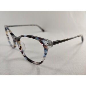 Phoebe P347 BLU Blue Tortoise Pattern Eyeglass Frames 51-17-135 Cat Eye